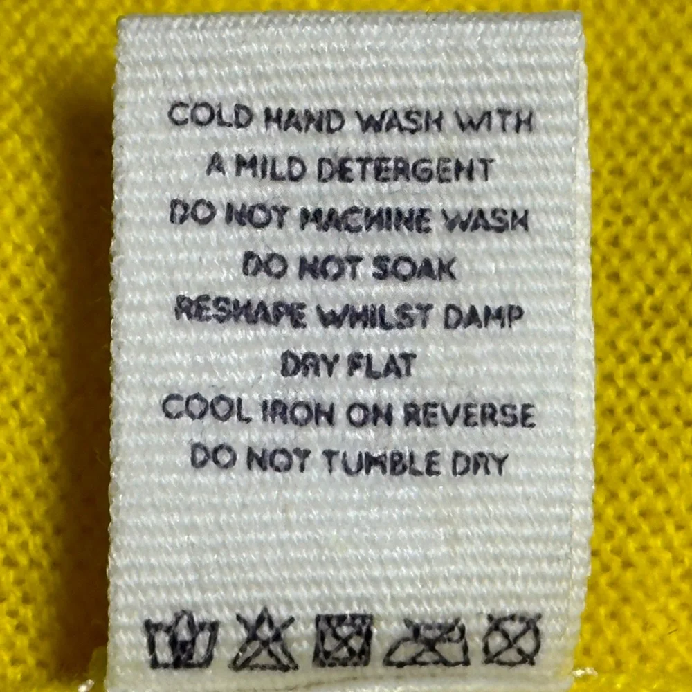 Cashmere LOMA London | Yellow 3/4 Sleeve Pullover Jumper Sweater Shirt Top